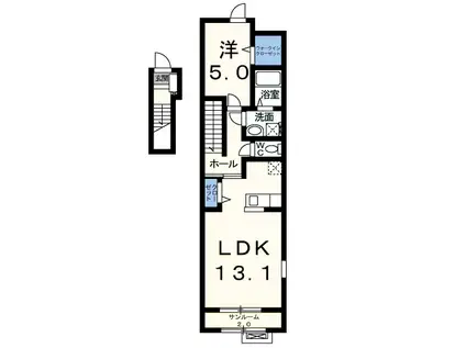 ルミアス(1LDK/2階)の間取り写真