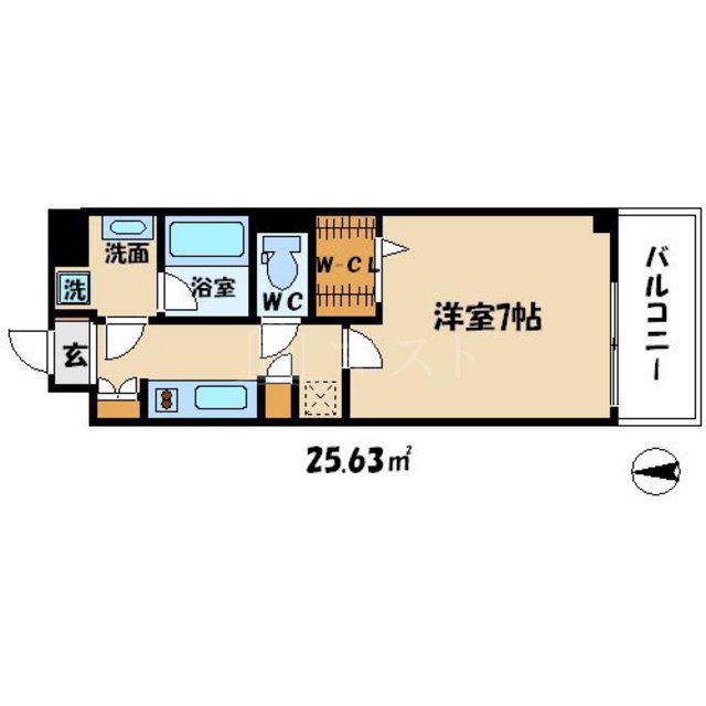 アーバネックス谷町II(1K/11階)の間取り写真