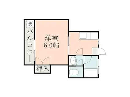 コーポ今村(1K/2階)の間取り写真