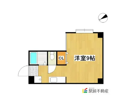 西新西城コーポ(ワンルーム/2階)の間取り写真