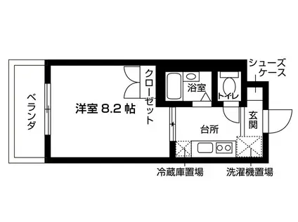 アヴァンセクール道正町(1K/1階)の間取り写真