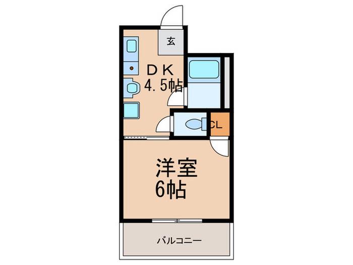 SUN CORPO(1DK/1階)の間取り写真