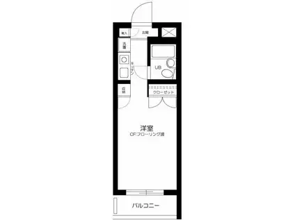 モビーレ等々力(1K/2階)の間取り写真