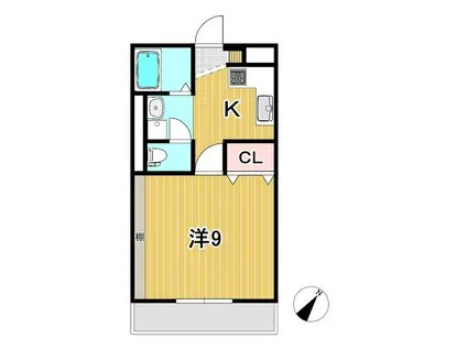 プルミエールA(1K/2階)の間取り写真