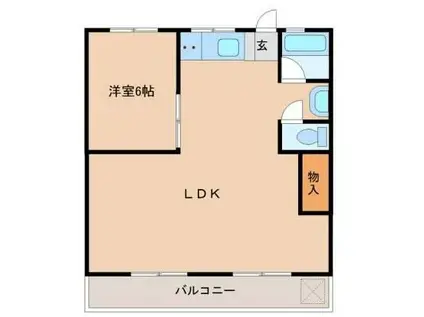 BLOCKASAHI(1LDK/3階)の間取り写真