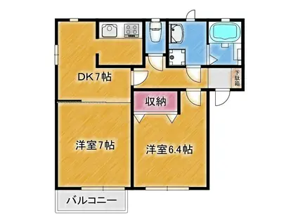 サクラ22(2DK/2階)の間取り写真