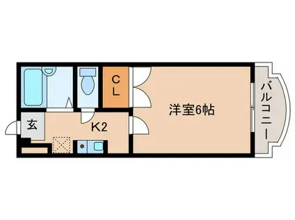 クラージュSB(1K/3階)の間取り写真