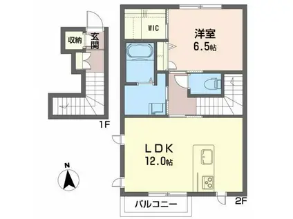 ベル ジュルネ(1LDK/2階)の間取り写真