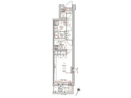 ガリシア東十条サウス(ワンルーム/3階)の間取り写真