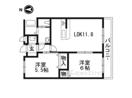 ソレイユ・ルヴァン(2LDK/1階)の間取り写真