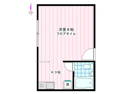 コスモハイツ(ワンルーム/2階)の間取り写真