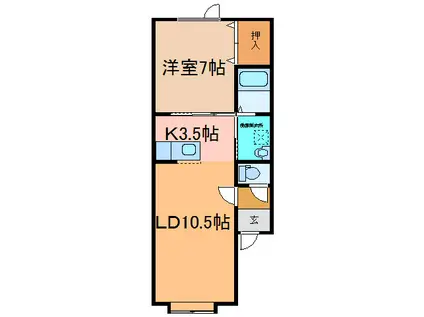 CASA SOLEADAI・II(1LDK/1階)の間取り写真