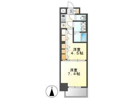 S-RESIDENCE六番町(2K/5階)の間取り写真