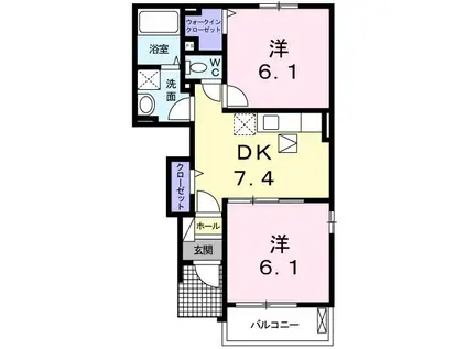 サニーレジデンス B(2DK/1階)の間取り写真