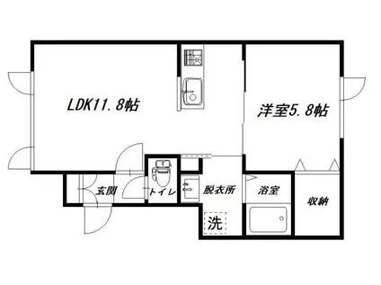 GRAN GRACE 4-1(1LDK/1階)の間取り写真