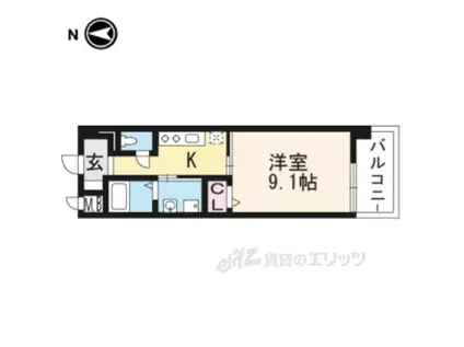 シカタ シャンブレットⅡ(1K/2階)の間取り写真