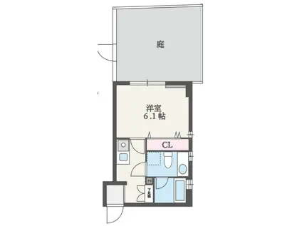 TERRACE FIVE(1K/1階)の間取り写真