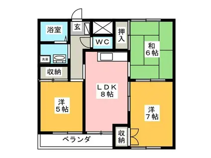 サンライズいわざき(3DK/1階)の間取り写真