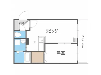 ピアーチェーレ(1LDK/3階)の間取り写真