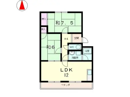 メゾンドスワイニー(2LDK/1階)の間取り写真