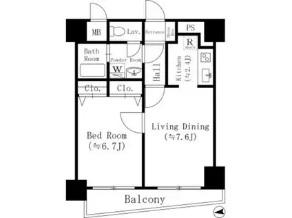 フローレンス森山(1DK/4階)の間取り写真
