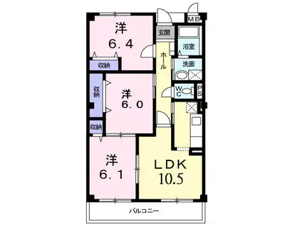 ボニ-トティエラ(3LDK/1階)の間取り写真