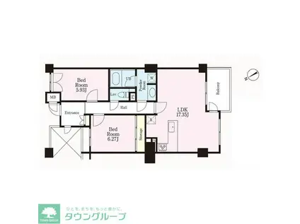 カスタネア栗平(2LDK/3階)の間取り写真