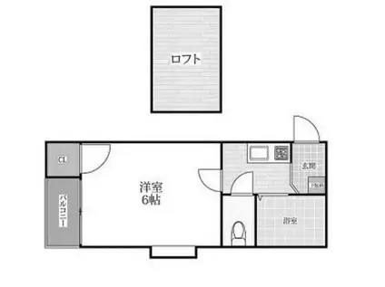 コンフォートべネフィス姪浜(1SK/1階)の間取り写真