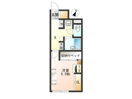 ティアラ平清水(1K/1階)の間取り写真