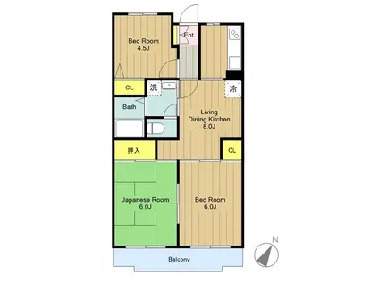 グレイスヴィラ(3LDK/2階)の間取り写真