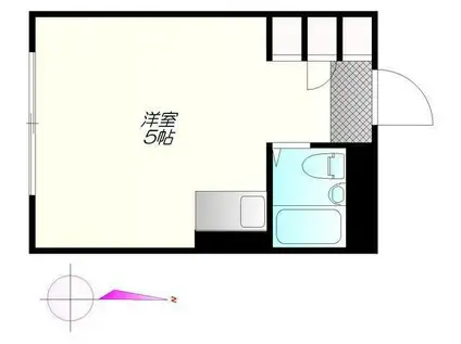 ベルコリン(ワンルーム/1階)の間取り写真