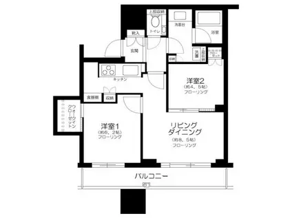 CAPITAL GATE PLACE ザ・タワー(2LDK/5階)の間取り写真