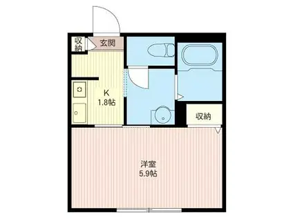 メゾン柴田(1K/2階)の間取り写真