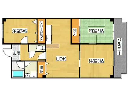 オリーブ中庄(3LDK/4階)の間取り写真