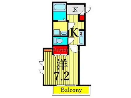 IRIYA 町屋 DE COCO(1K/3階)の間取り写真