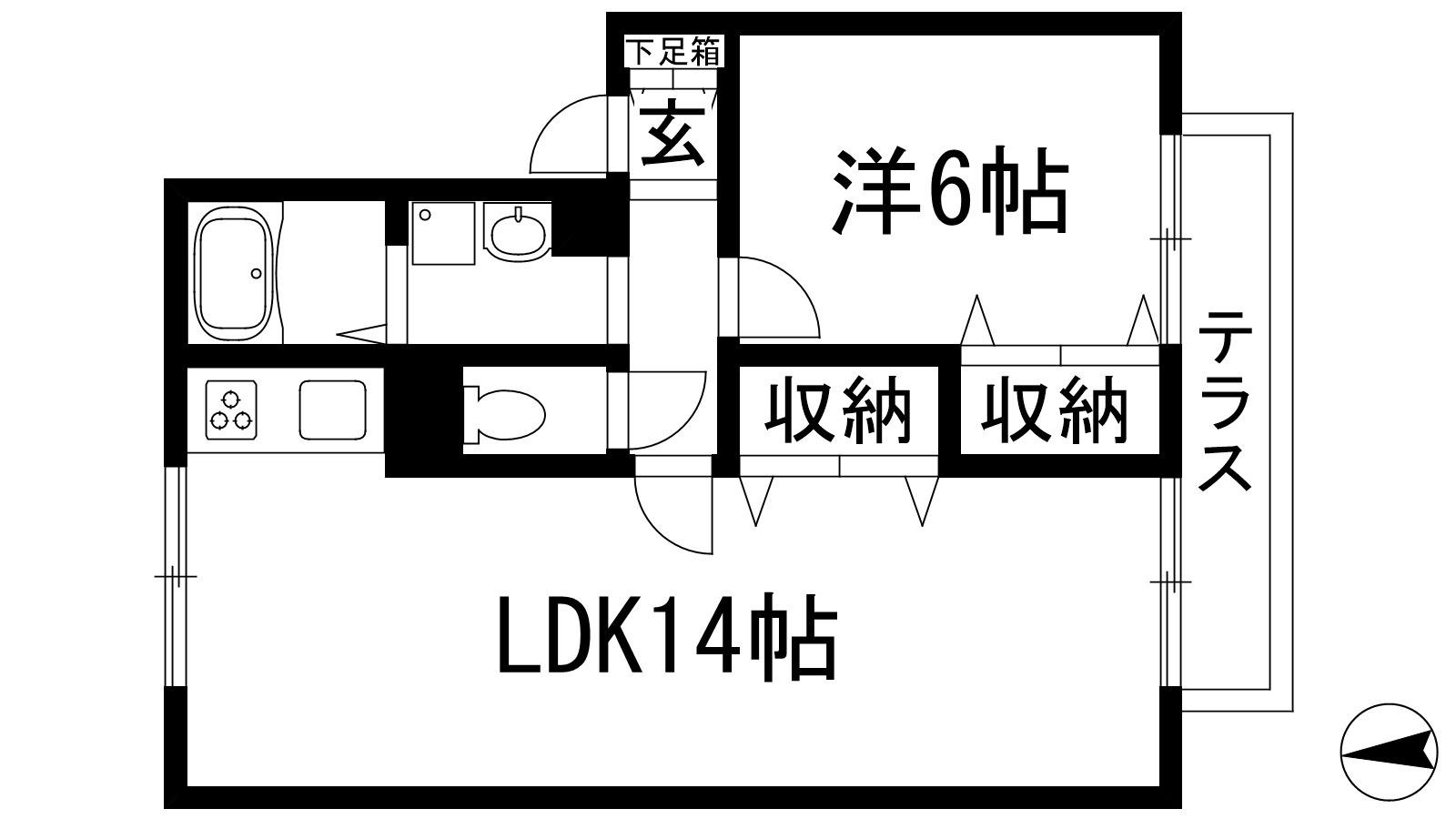 エトワール(1LDK/1階)の間取り写真