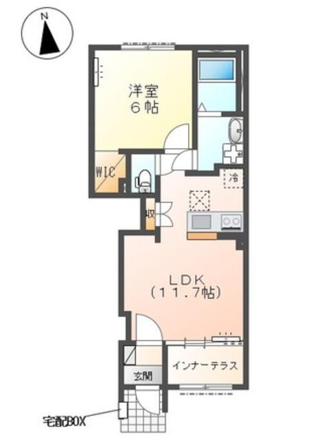 プリベールV(1LDK/1階)の間取り写真