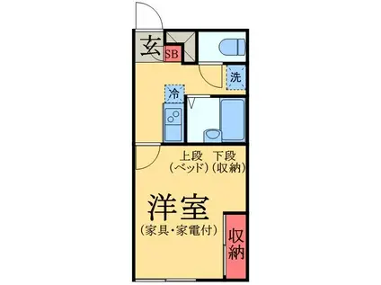 LPクレール光優II(1K/1階)の間取り写真