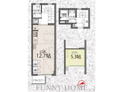 TAS経堂レジデンス(1LDK/3階)の間取り写真