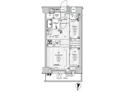 メイクスアート五反野(2LDK/4階)の間取り写真