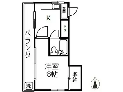 コーポ塩島(1K/4階)の間取り写真