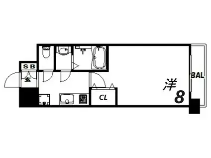 LIVIAZ KOBE SOLEIL(1K/9階)の間取り写真