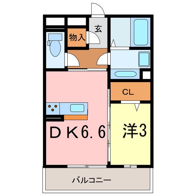 グランゲート東刈谷(1DK/2階)の間取り写真