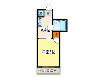 やおむらビル(1K/3階)の間取り写真