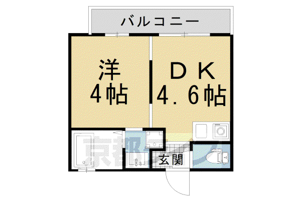 LA.CALME(1DK/2階)の間取り写真