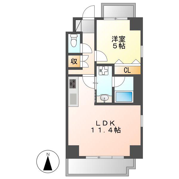 CASA DE PARTIDA(1LDK/4階)の間取り写真