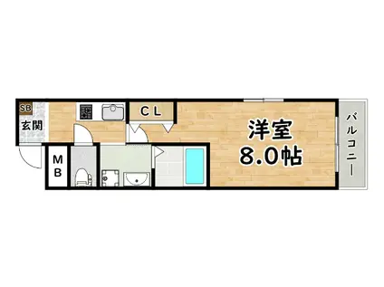 リアコート塚本(1K/4階)の間取り写真