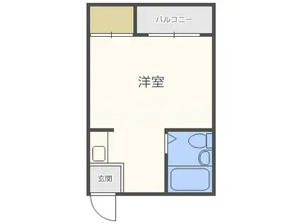 プレアール北田辺III(1K/2階)の間取り写真