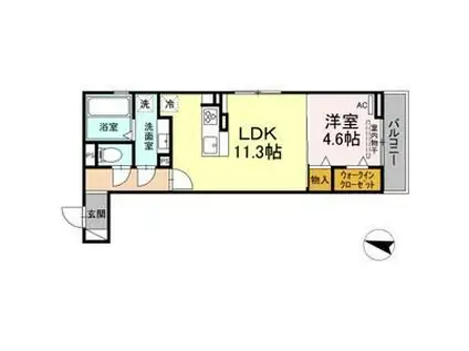 サンセール メゾンII(1LDK/3階)の間取り写真