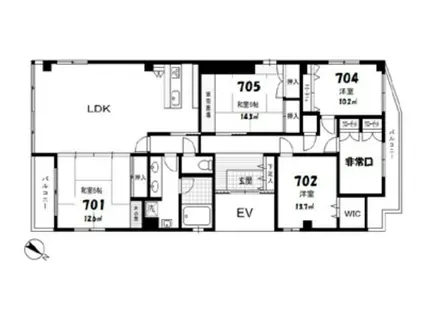 加瀬ビル144(5LDK/7階)の間取り写真